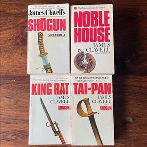 4 James Clavell Vintage Paperback Books SHOGUN Tai-Pan Noble House King Rat 80s
